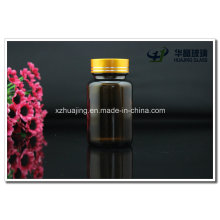 Amber 100g Empty Glass Capsule Bottles with Cap